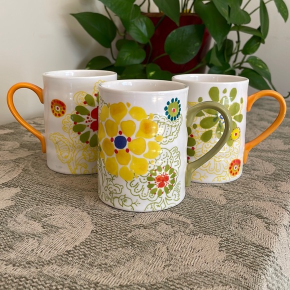 Anthropologie Other - Anthropologie Biscuit Floral Mugs